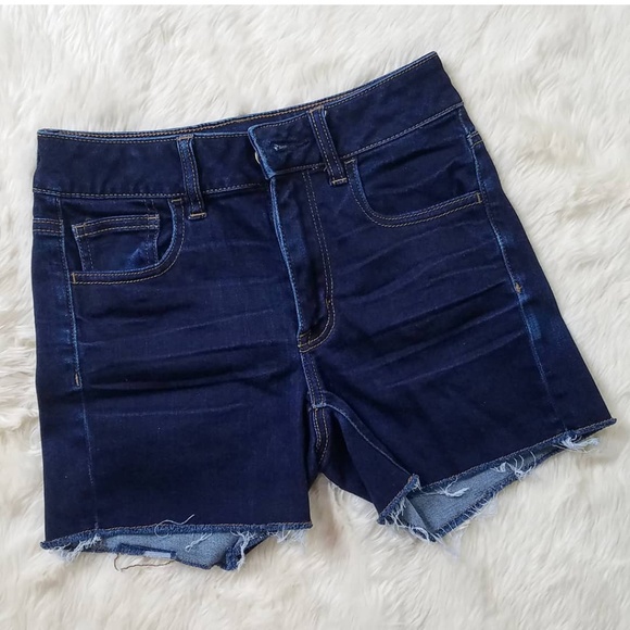 American Eagle Outfitters Pants - Hi-Rise Shortie Dark Wash Jean Shorts